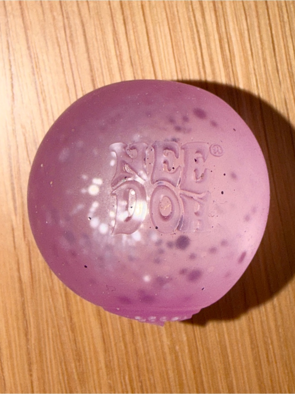 Needoh mini purple sparkle ball squishy from advent calendar